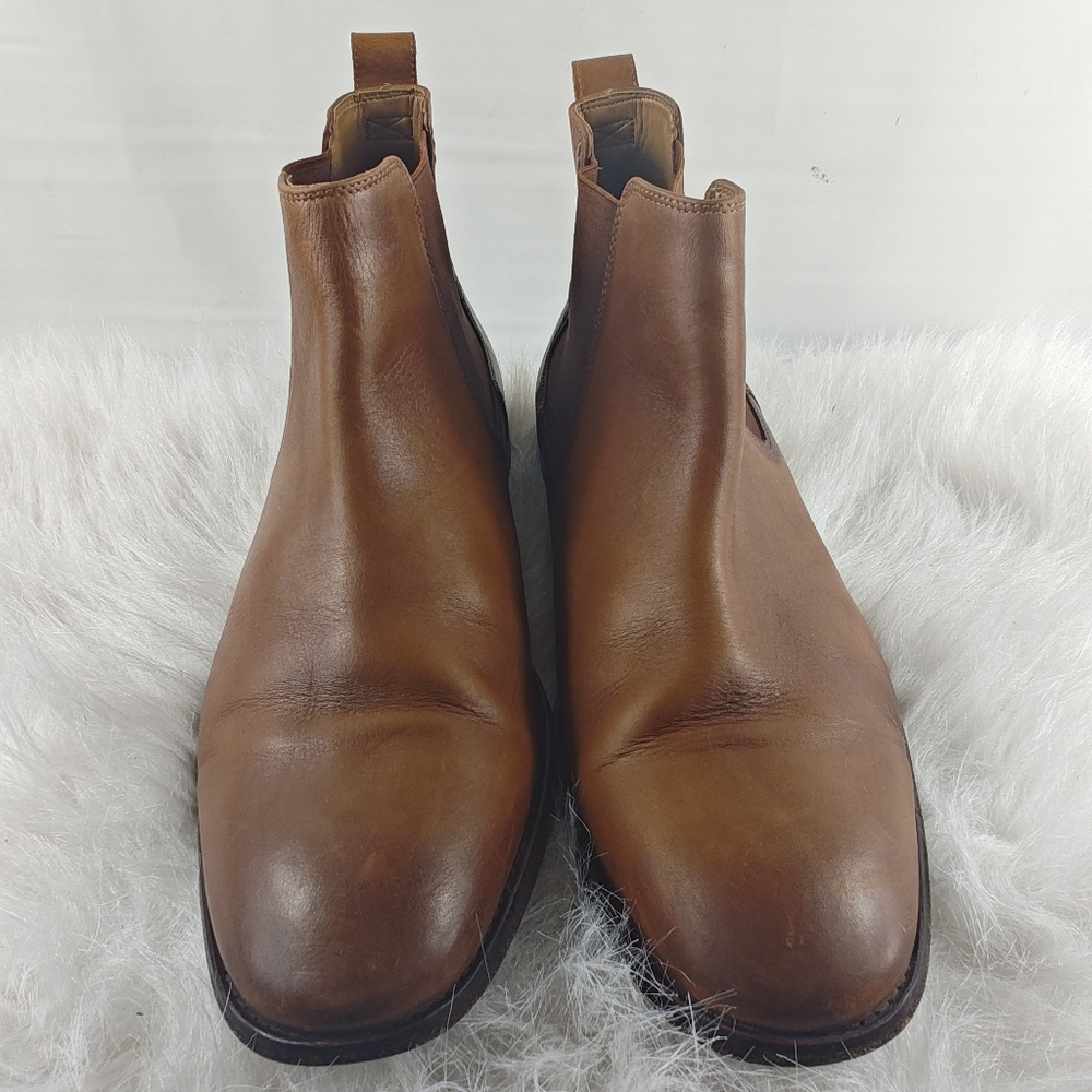 Bostonian Commonwealth Mens 13 Brown Leather Chelsea Boots Fashion Dress Shoes View 2